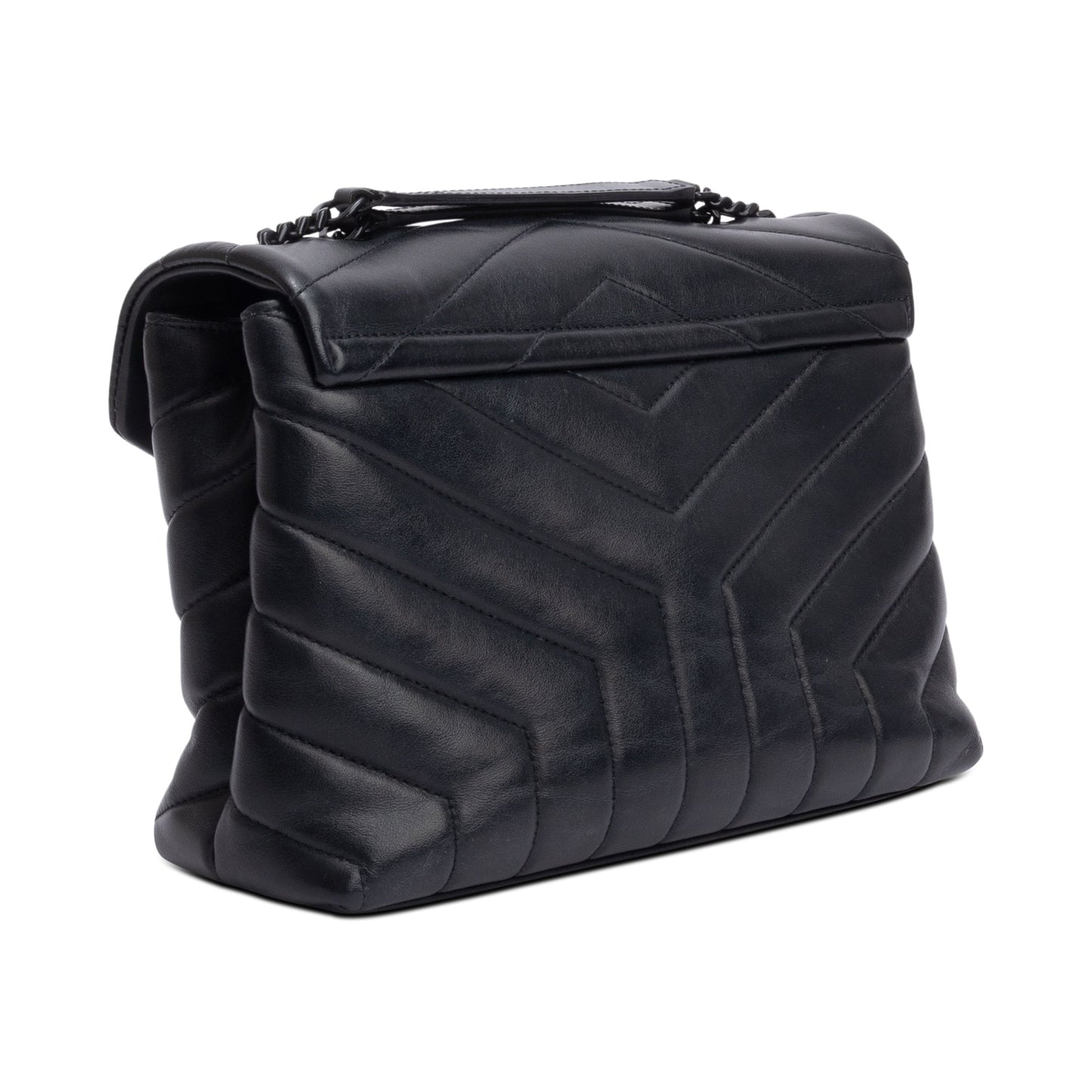 Saint Laurent So Black Quilted Leather Small Loulou Shoulder Bag