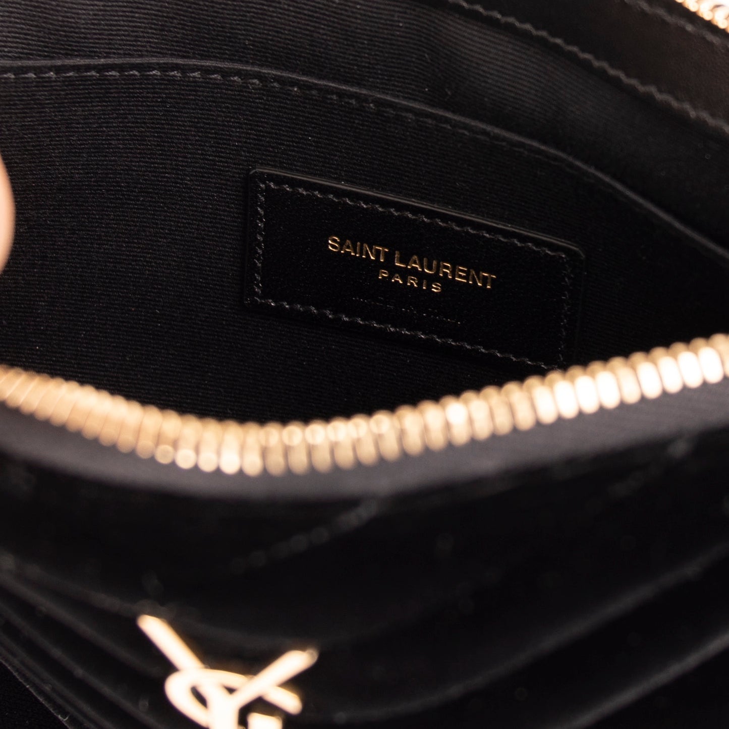 Saint Laurent Velvet Cassandre Wrist Pouch