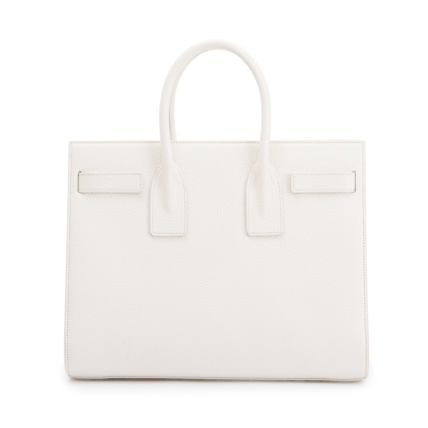 Saint Laurent White Grained Calfskin Small Sac De Jour