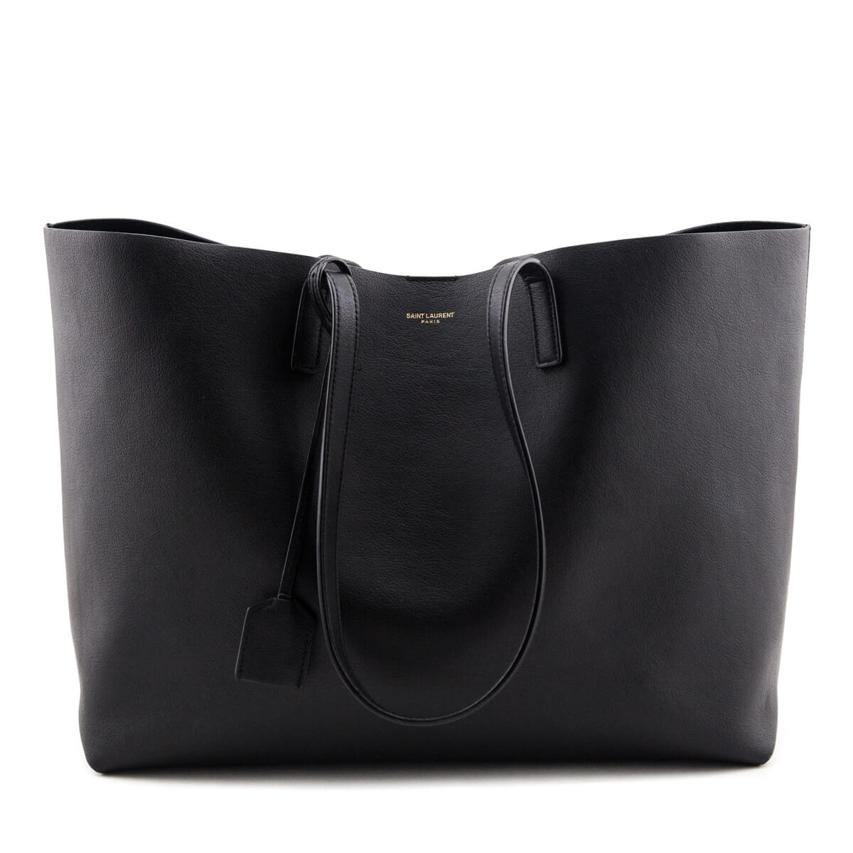 Luxury Saint Laurent Trending 2025 Black Calfskin Large Shopping Tote