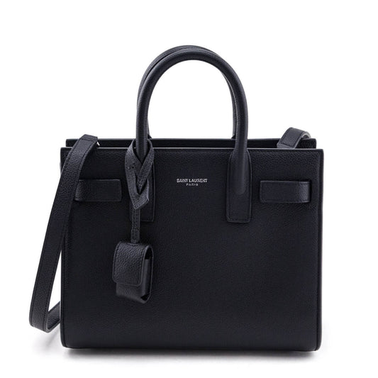 Luxury Saint Laurent Trending 2025 Black Calfskin Nano Sac De Jour Bag