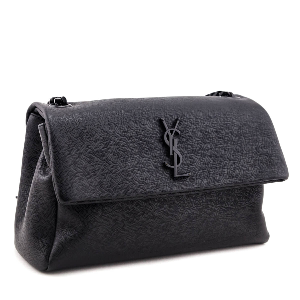 Luxury Saint Laurent Trending 2025 Black Grain De Poudre Medium West Hollywood Monogram Fold-Over Bag