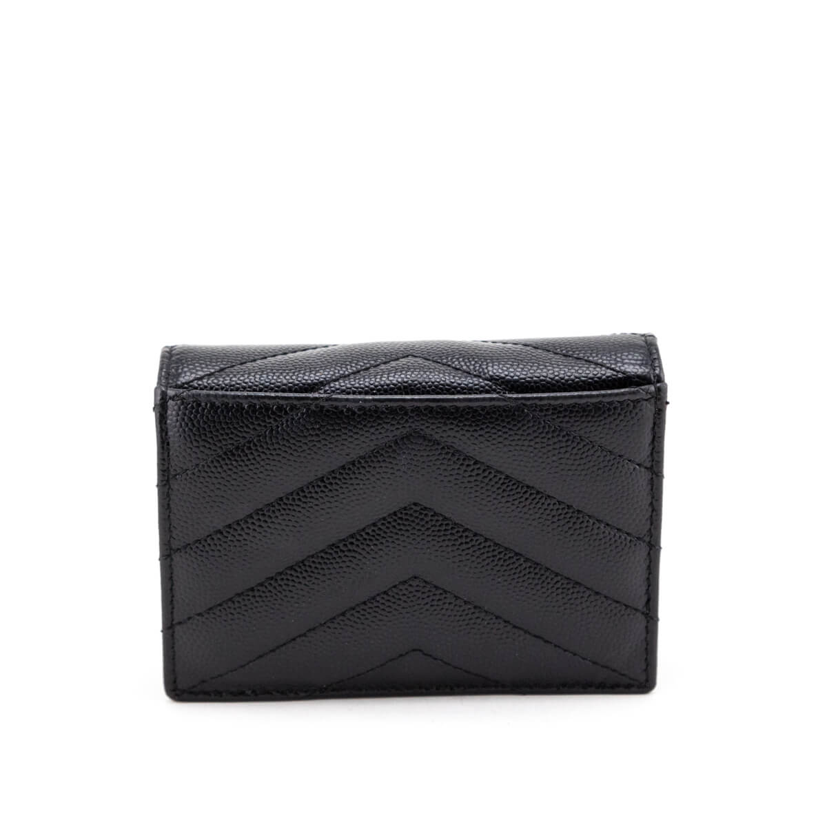 Luxury Saint Laurent Trending 2025 Black Grain De Poudre Monogram Card Case
