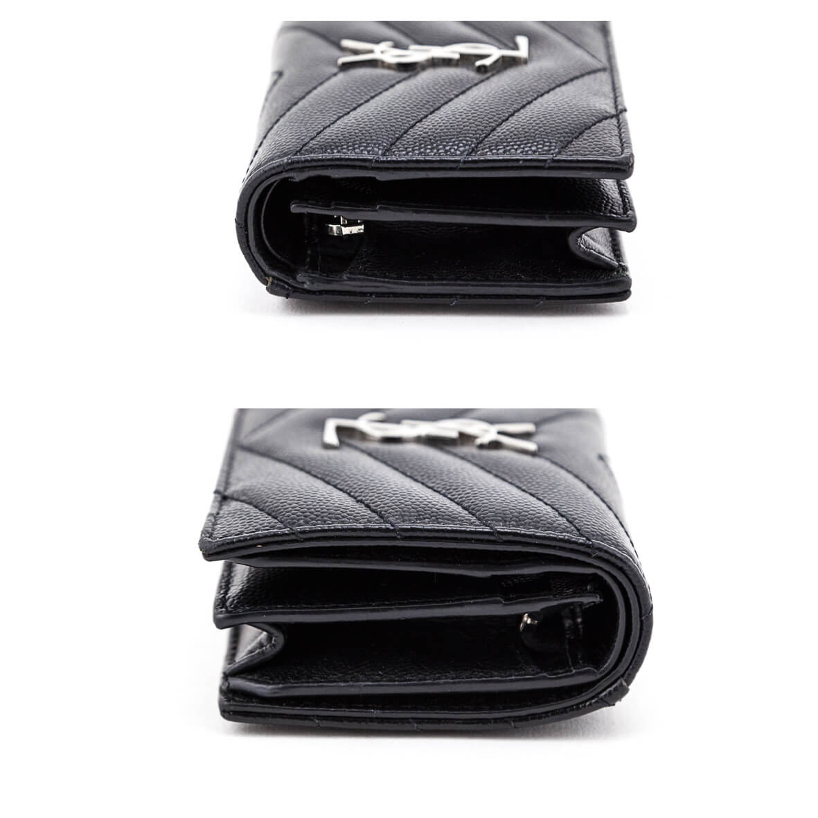Luxury Saint Laurent Trending 2025 Black Grain De Poudre Monogram Card Case