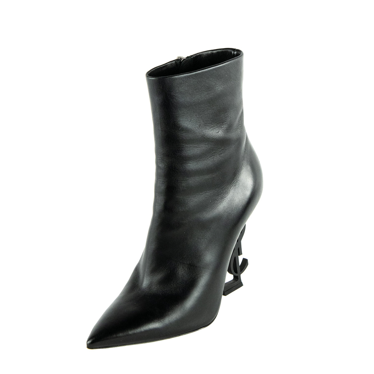 Luxury Saint Laurent Trending 2025 Black Leather Opyum Ankle Boots Size US 6 | EU 36