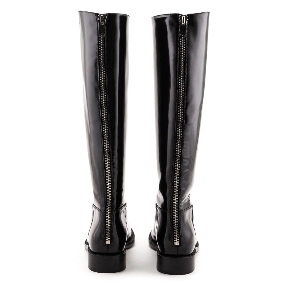 Luxury Saint Laurent Trending 2025 Black Patent Knee-High Riding Boots Size US 8.5 | EU 38.5