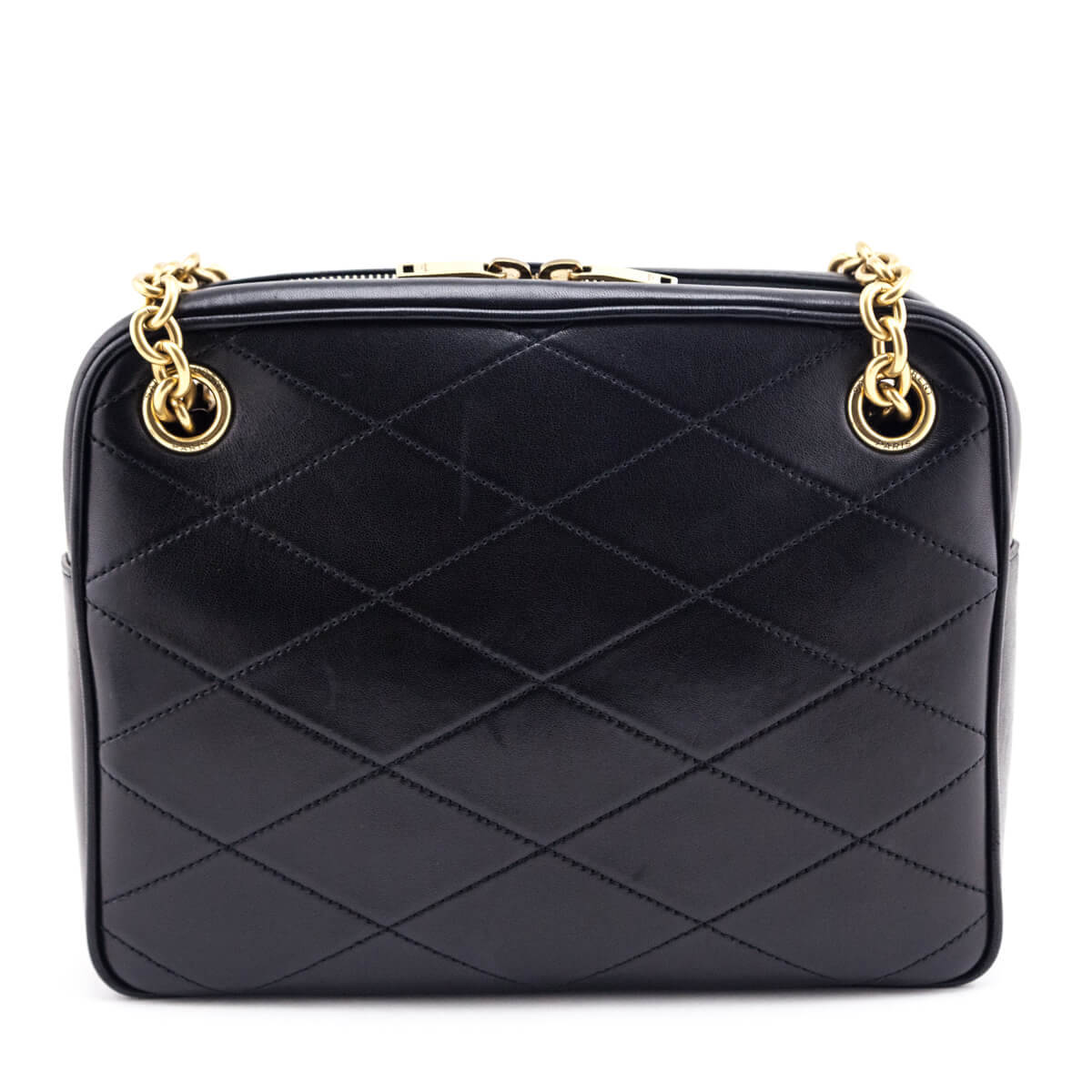 Luxury Saint Laurent Trending 2025 Black Quilted Lambskin Le Maillon Small Chain Bag