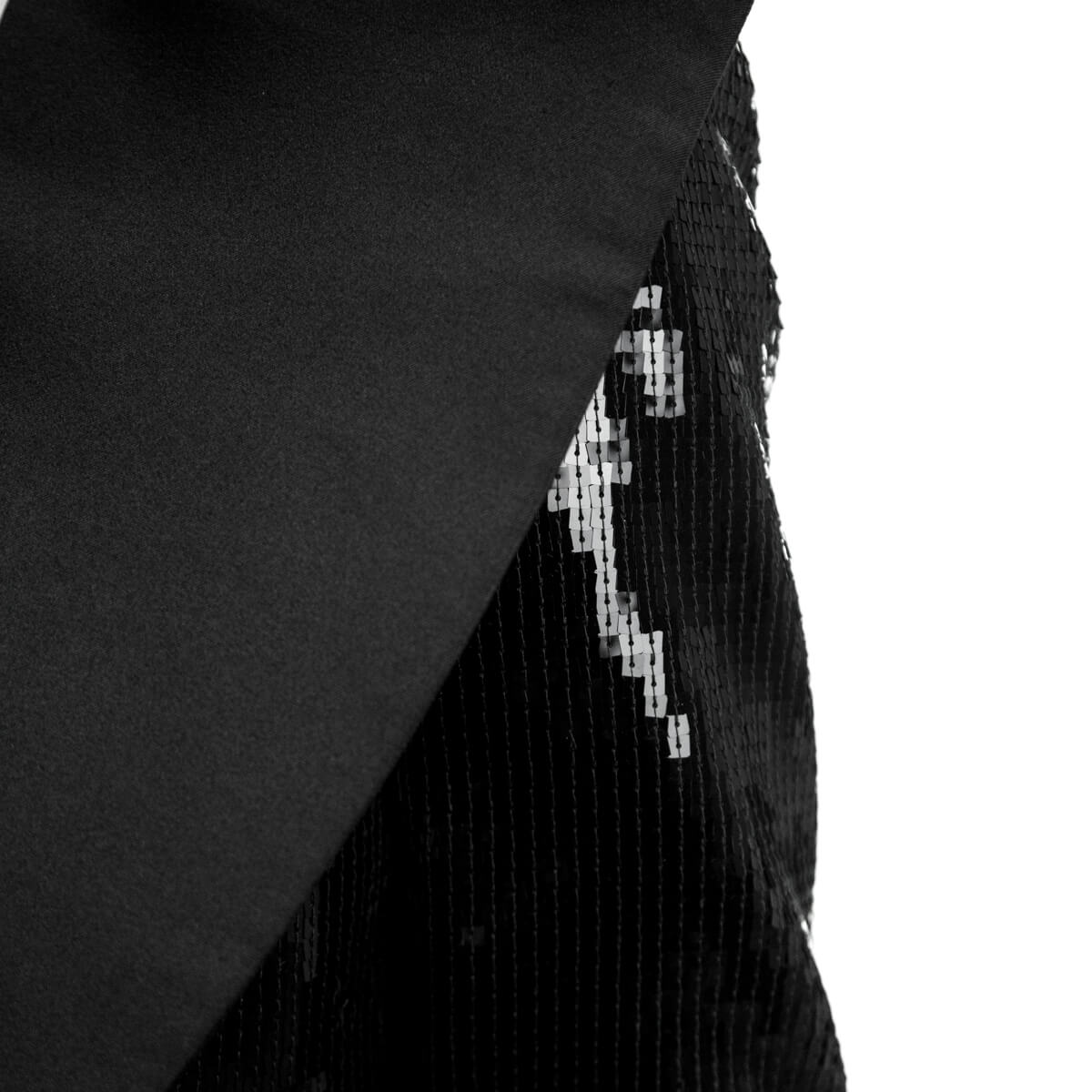 Luxury Saint Laurent Trending 2025 Black Satin & Sequin Jacket Size M | FR 38