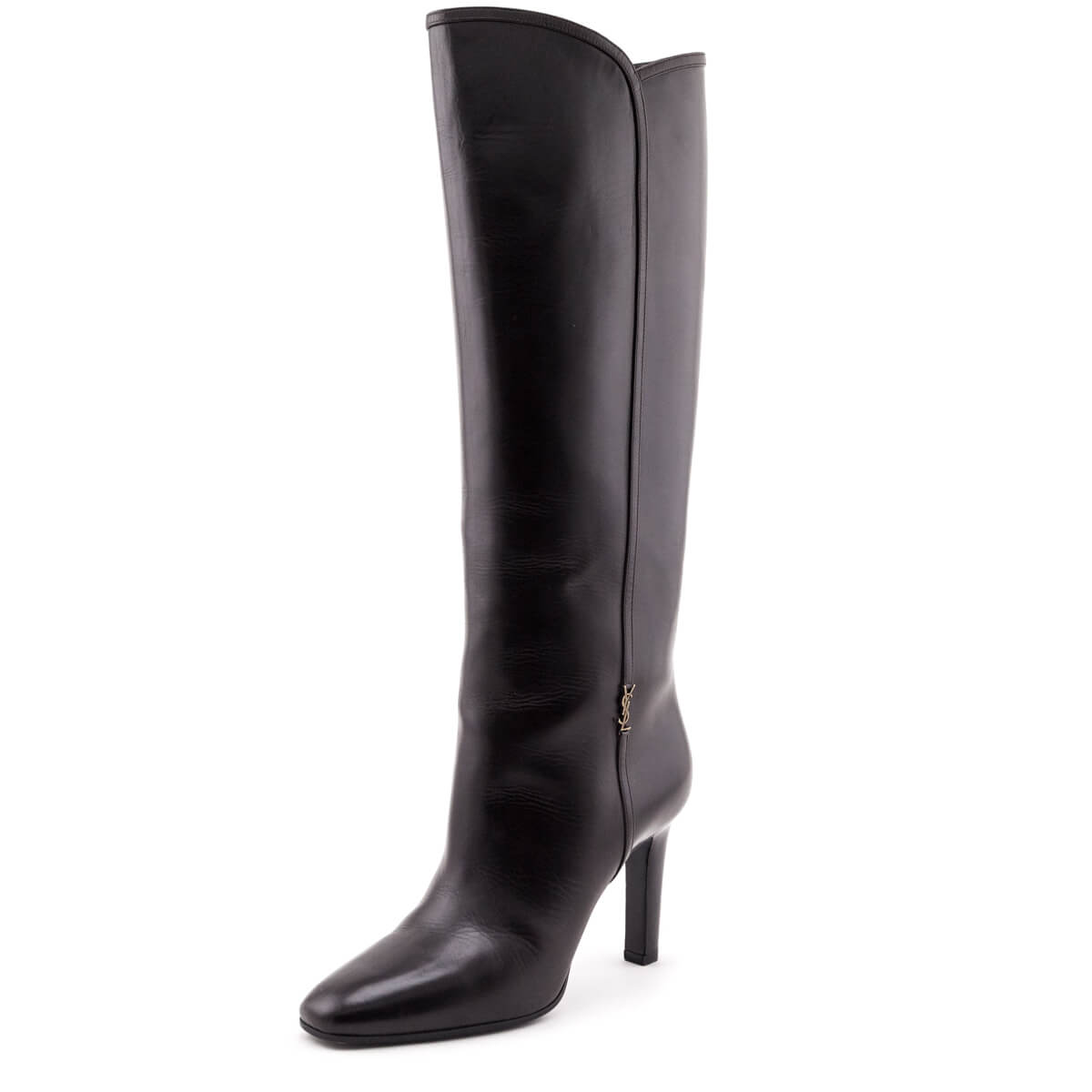 Luxury Saint Laurent Trending 2025 Brown Leather Jane Knee-High Boots Size US 11 | EU 41