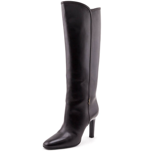 Luxury Saint Laurent Trending 2025 Brown Leather Jane Knee-High Boots Size US 11 | EU 41