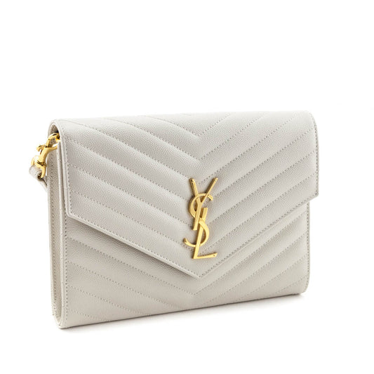 Luxury Saint Laurent Trending 2025 Crema Soft Grain De Poudre Matelasse Chevron Cassandre Flat Pouch