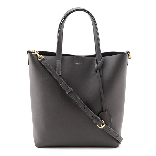 Luxury Saint Laurent Trending 2025 Gray Calfskin Toy Shopping Tote