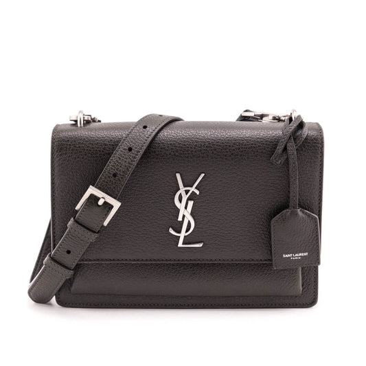 Luxury Saint Laurent Trending 2025 Kaki Grained Calfskin Medium Monogram Sunset Satchel
