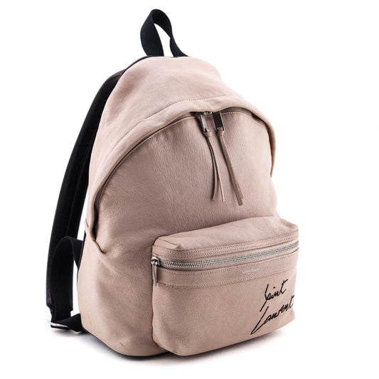 Luxury Saint Laurent Trending 2025 Pink Lambskin Signature Mini City Backpack