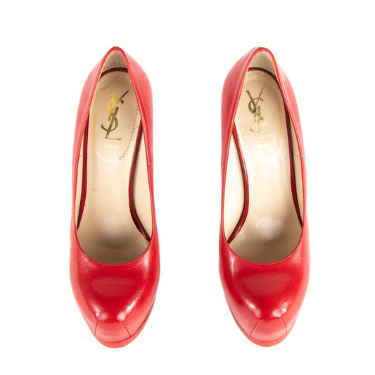Luxury Saint Laurent Trending 2025 Red Tribute Two Platform Pumps Size US 9 | EU 39