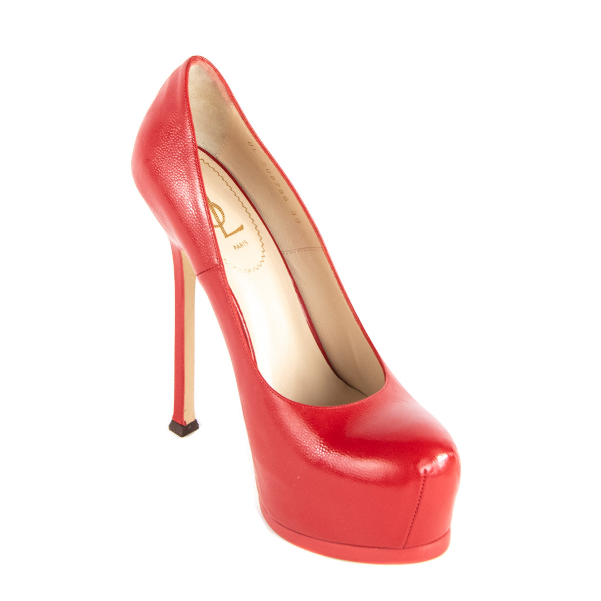 Luxury Saint Laurent Trending 2025 Red Tribute Two Platform Pumps Size US 9 | EU 39