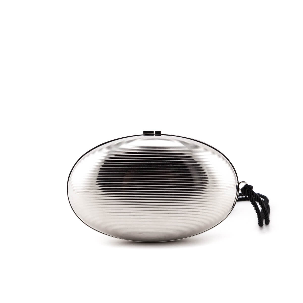 Luxury Saint Laurent Trending 2025 Silver Brass Oval Logo Minaudiere