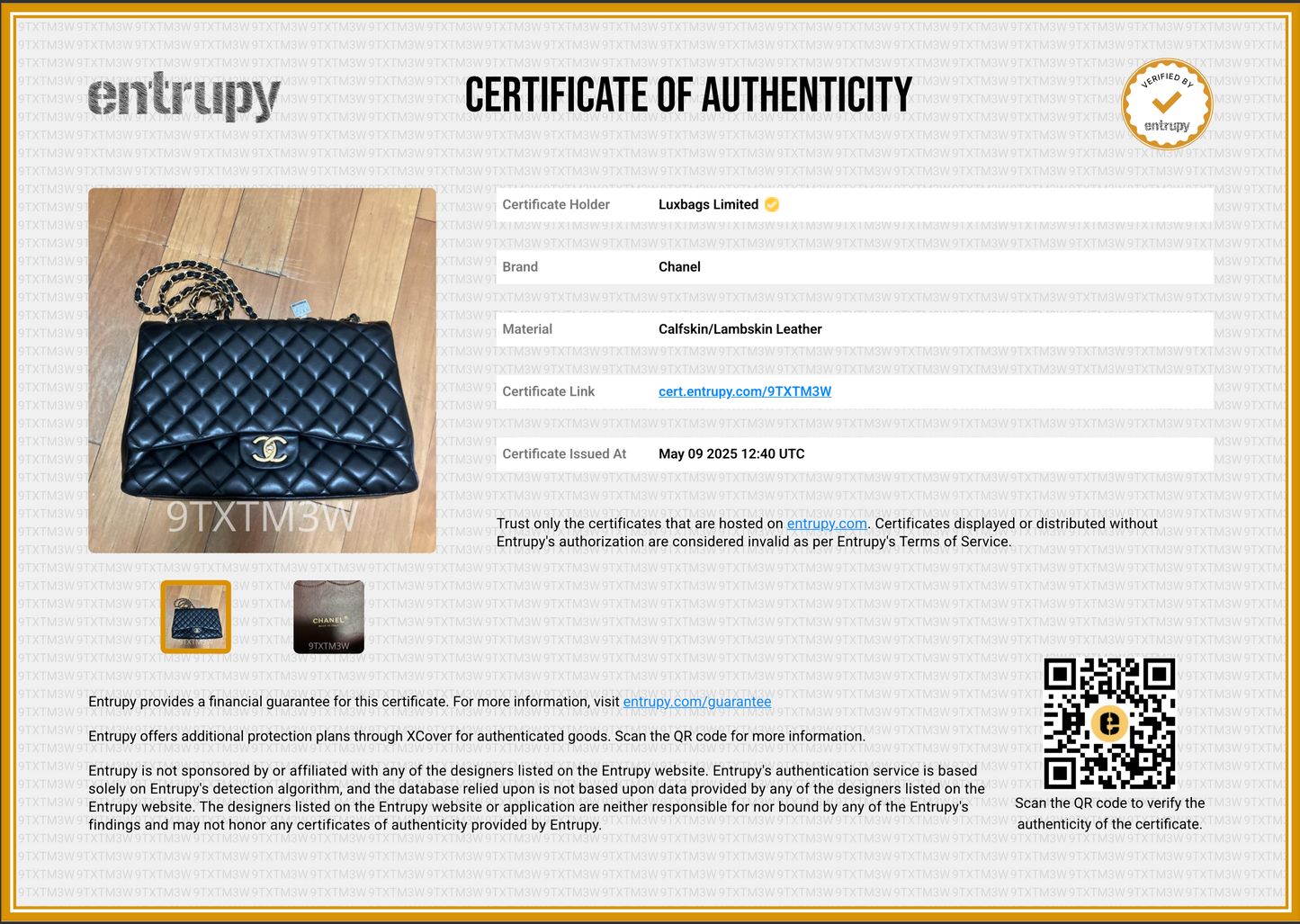 Chanel Classic Flap Maxi Black Lambskin Leather Double Flap with Gold-tone Hardware