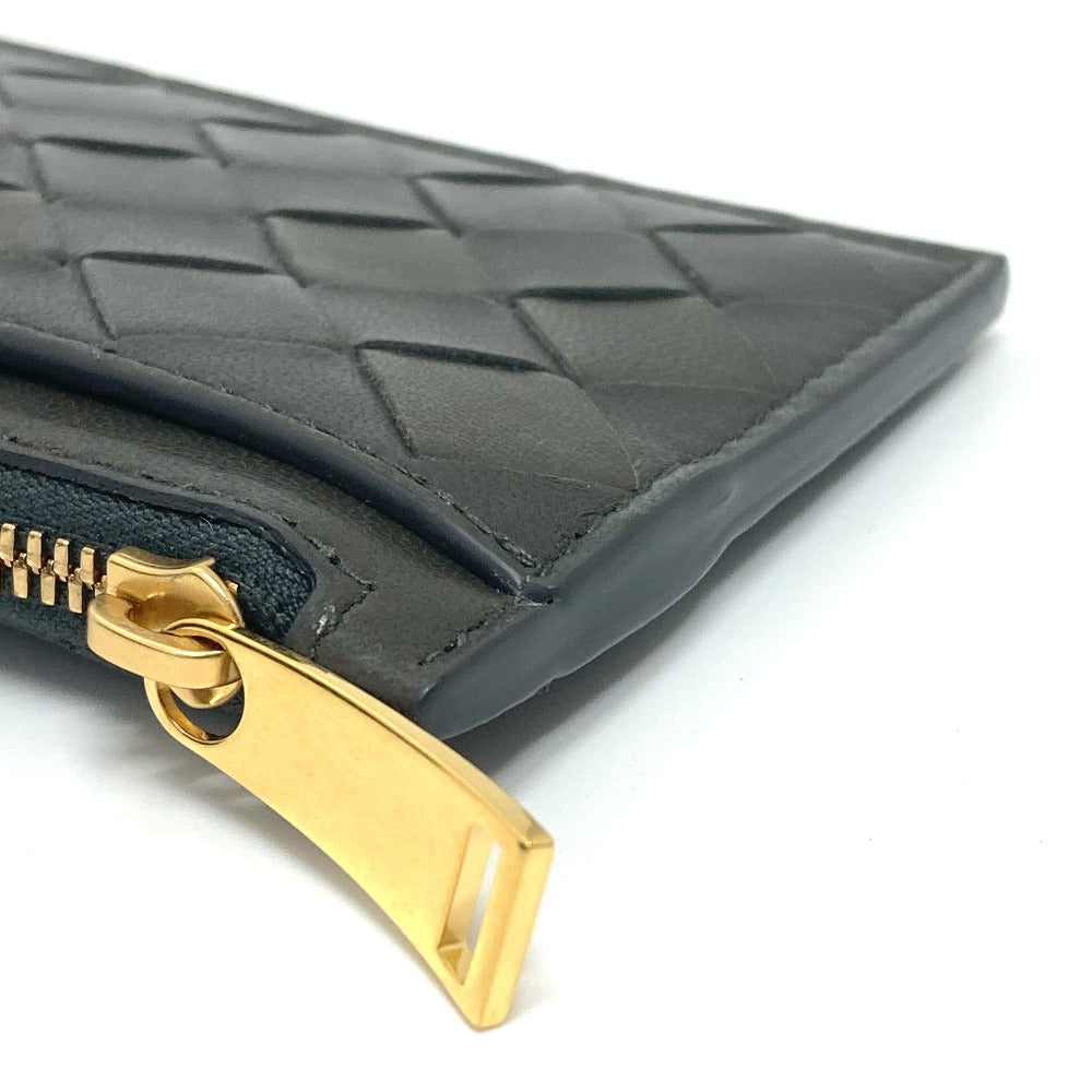 BOTTEGAVENETA Coin case leather Khaki type INTRECCIATO Key pouch unisex(Unisex)