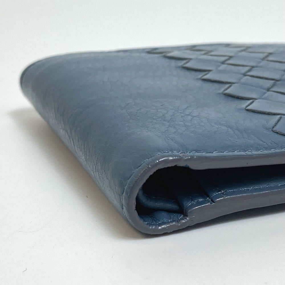 BOTTEGAVENETA Folded wallet leather Blue type INTRECCIATO Women