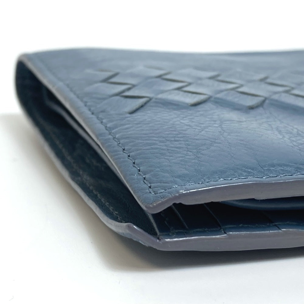 BOTTEGAVENETA Folded wallet leather Blue type INTRECCIATO Women