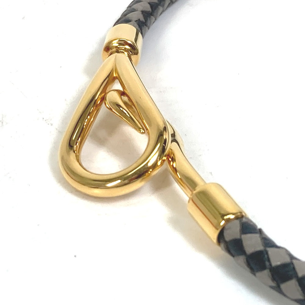 HERMES bracelet leather Black Grey Accessories Jumbo bracelet Women