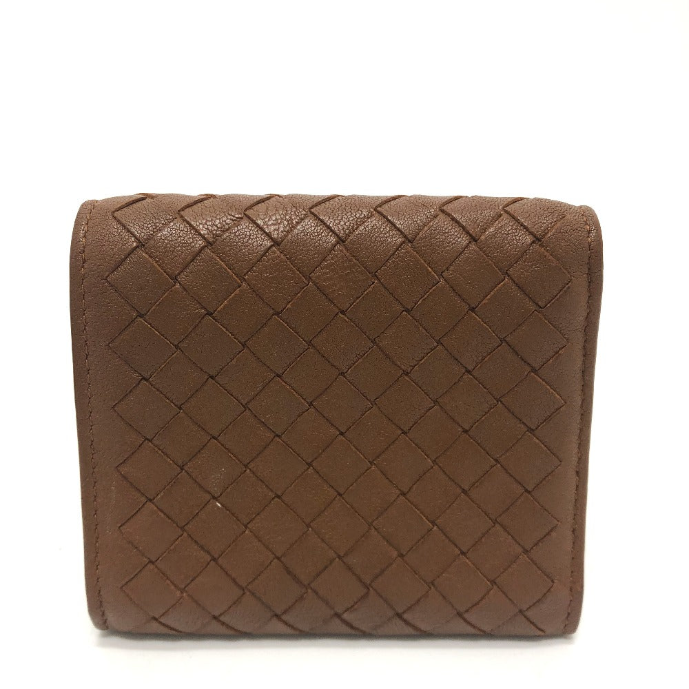 BOTTEGAVENETA Trifold wallet leather Brown INTRECCIATO Compact wallet Women