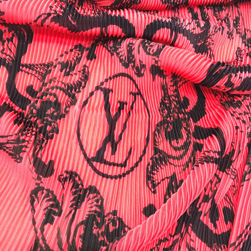 LOUIS VUITTON scarf MP2279 silk black Fashion Accessories Floral stamp Women