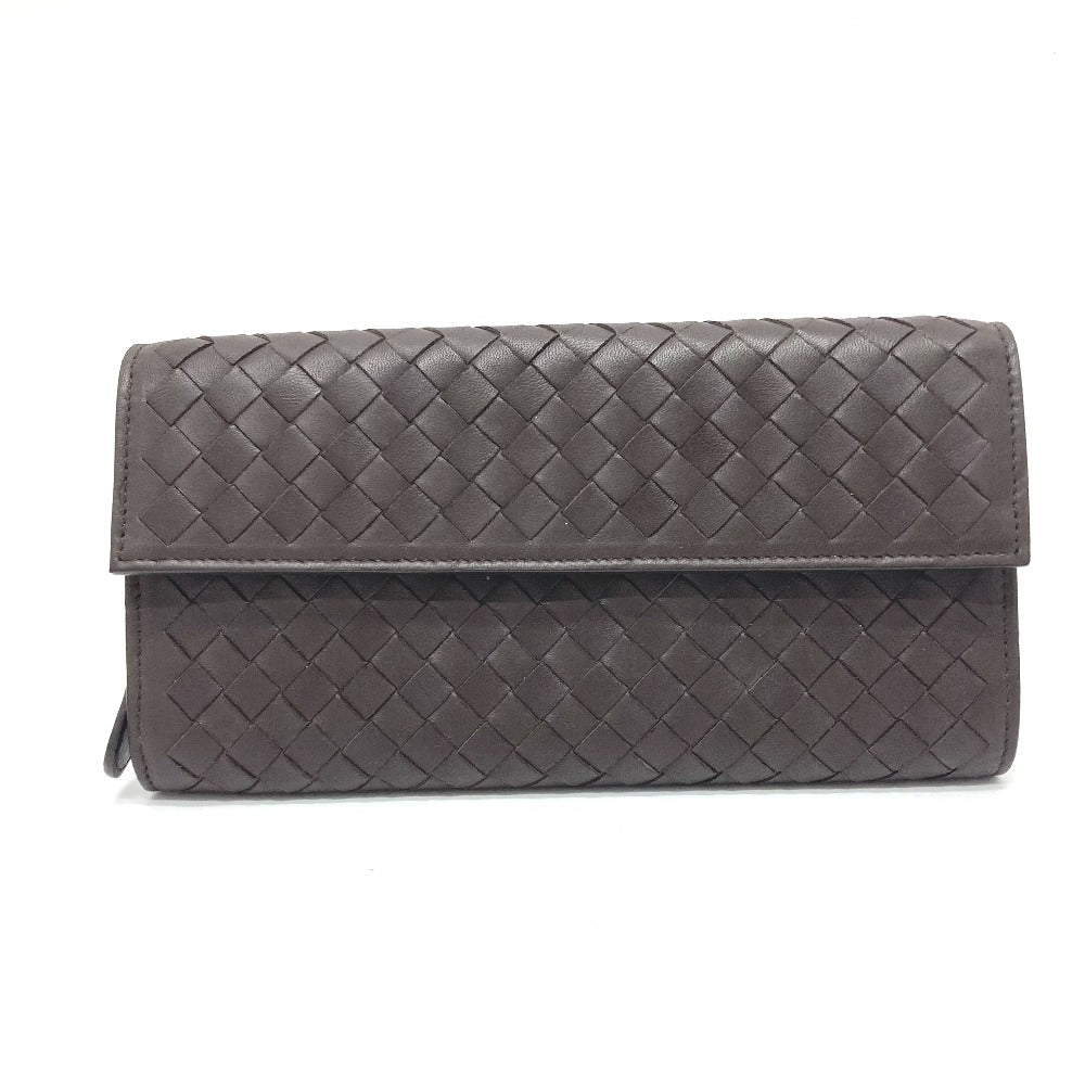 BOTTEGAVENETA Long Wallet Purse 150509 leather Brown INTRECCIATO mens