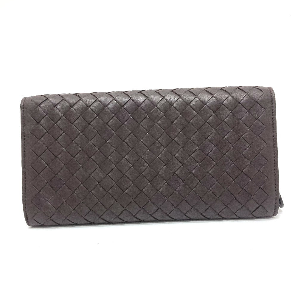 BOTTEGAVENETA Long Wallet Purse 150509 leather Brown INTRECCIATO mens