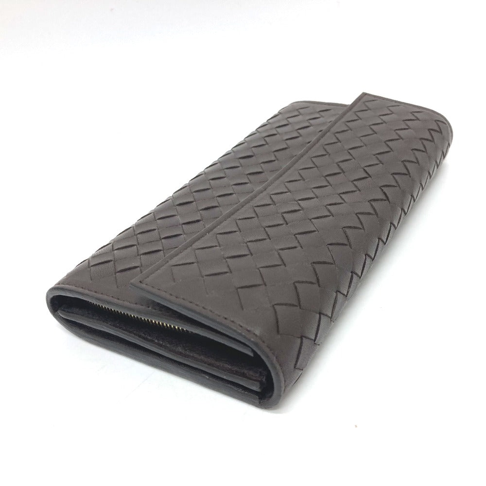 BOTTEGAVENETA Long Wallet Purse 150509 leather Brown INTRECCIATO mens