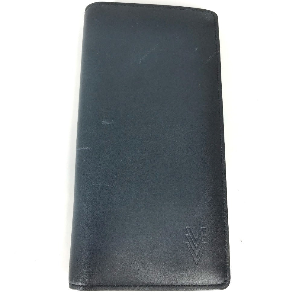 LOUIS VUITTON Long Wallet Purse M41899 leather Navy Cuir Ombre Portefeuille Blaza mens