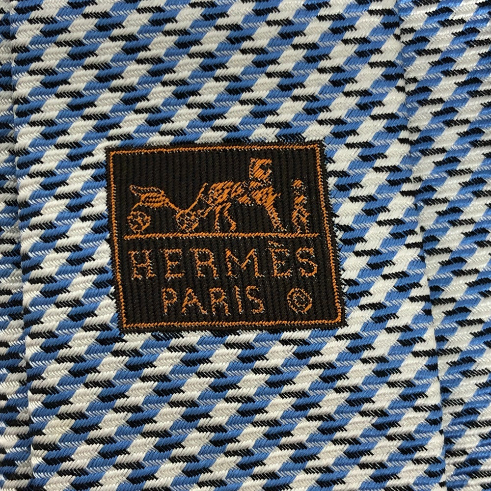 HERMES tie silk blue Overall handle mens
