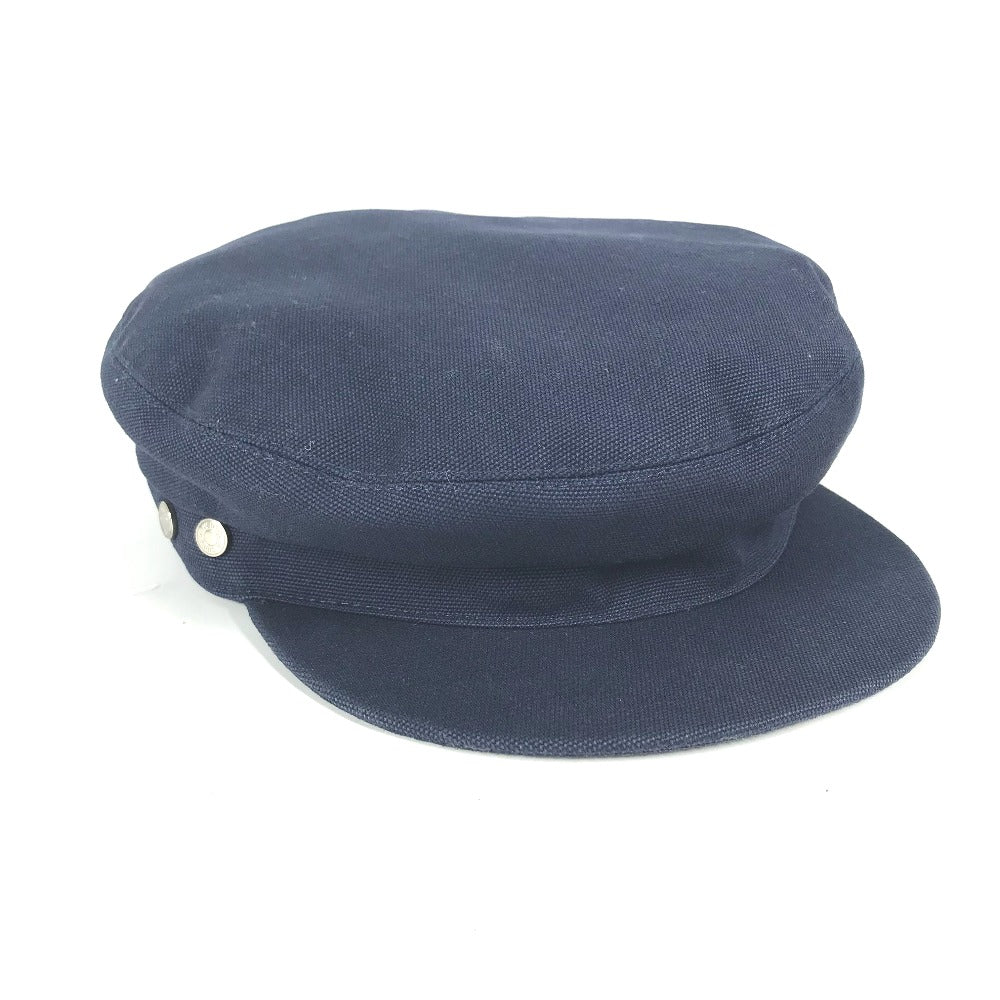 HERMES Casquette cotton Navy Kabul Serie Button Newsboy 57 Women 57