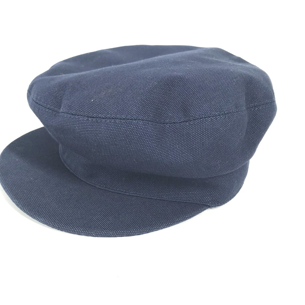 HERMES Casquette cotton Navy Kabul Serie Button Newsboy 57 Women 57