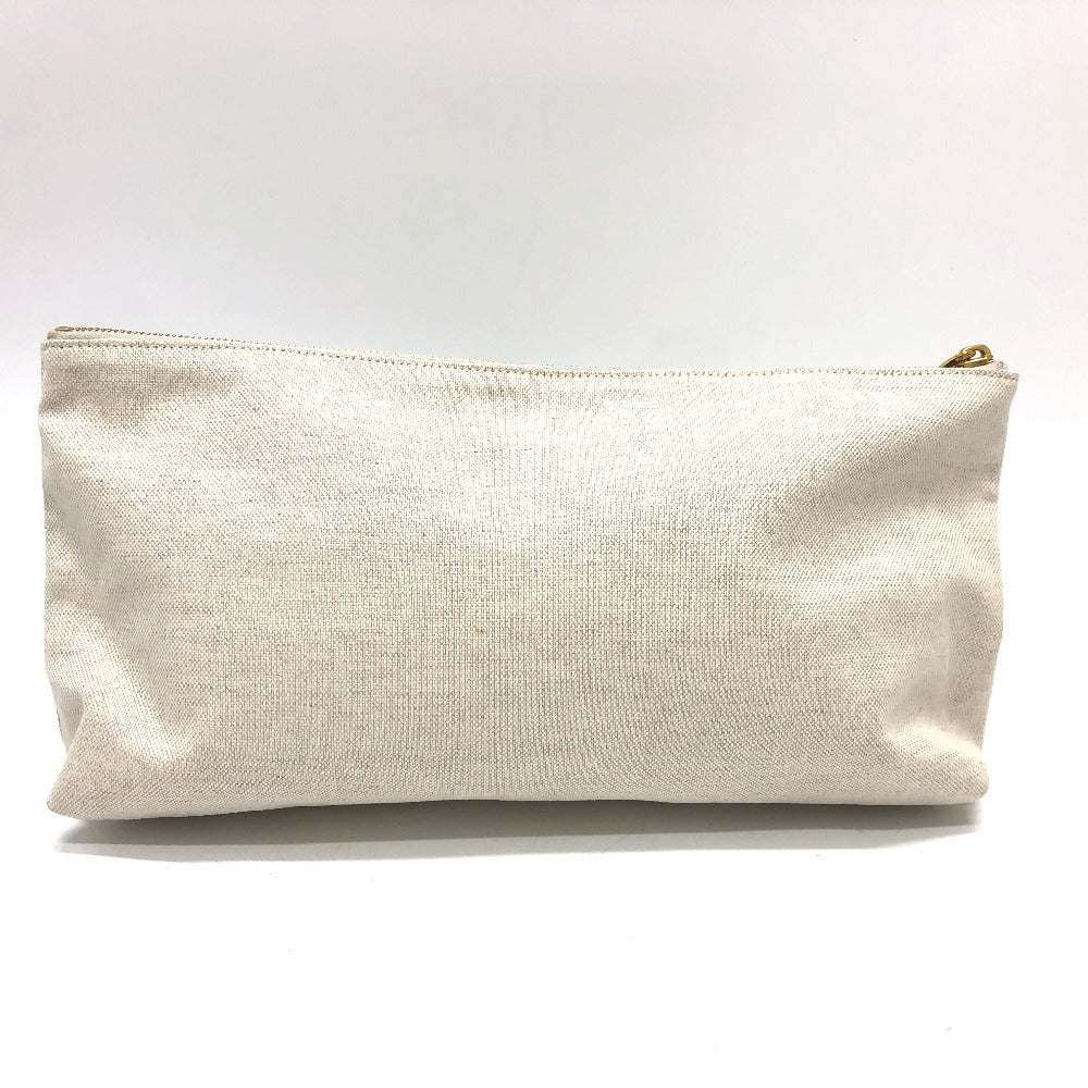 BOTTEGAVENETA Clutch bag canvas beige Pouch, business bag logo Women(Unisex)