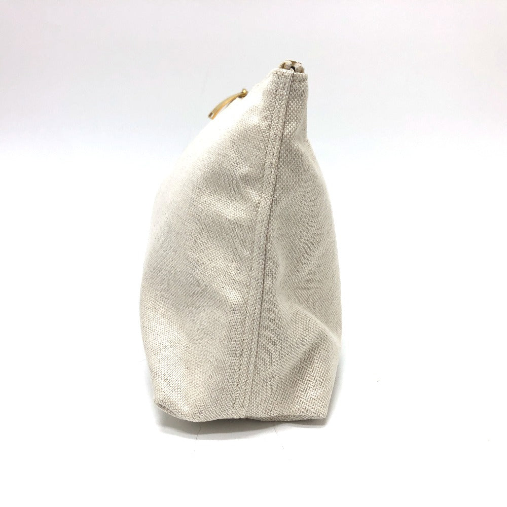 BOTTEGAVENETA Clutch bag canvas beige Pouch, business bag logo Women(Unisex)