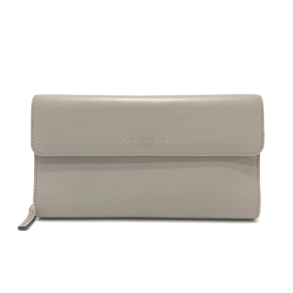 GUCCI Long Wallet Purse leather gray logo Women