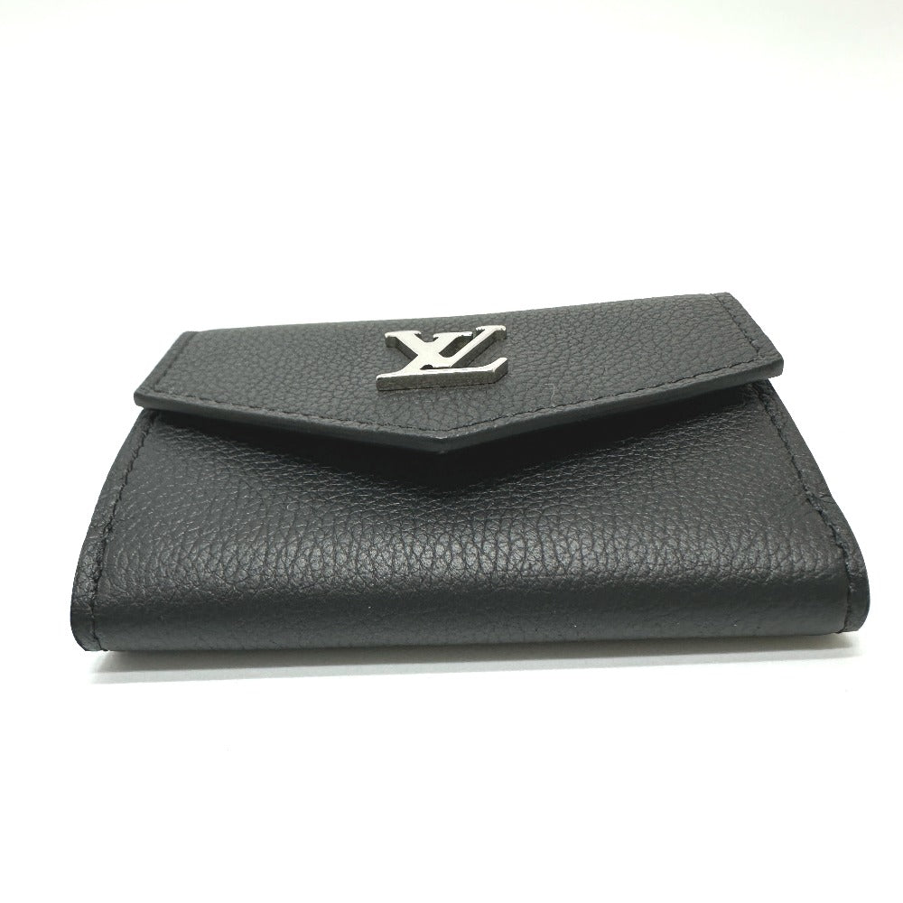 LOUIS VUITTON Trifold wallet M63921 Taurillon Clemence Noir Portefeuille Rock Mini mens