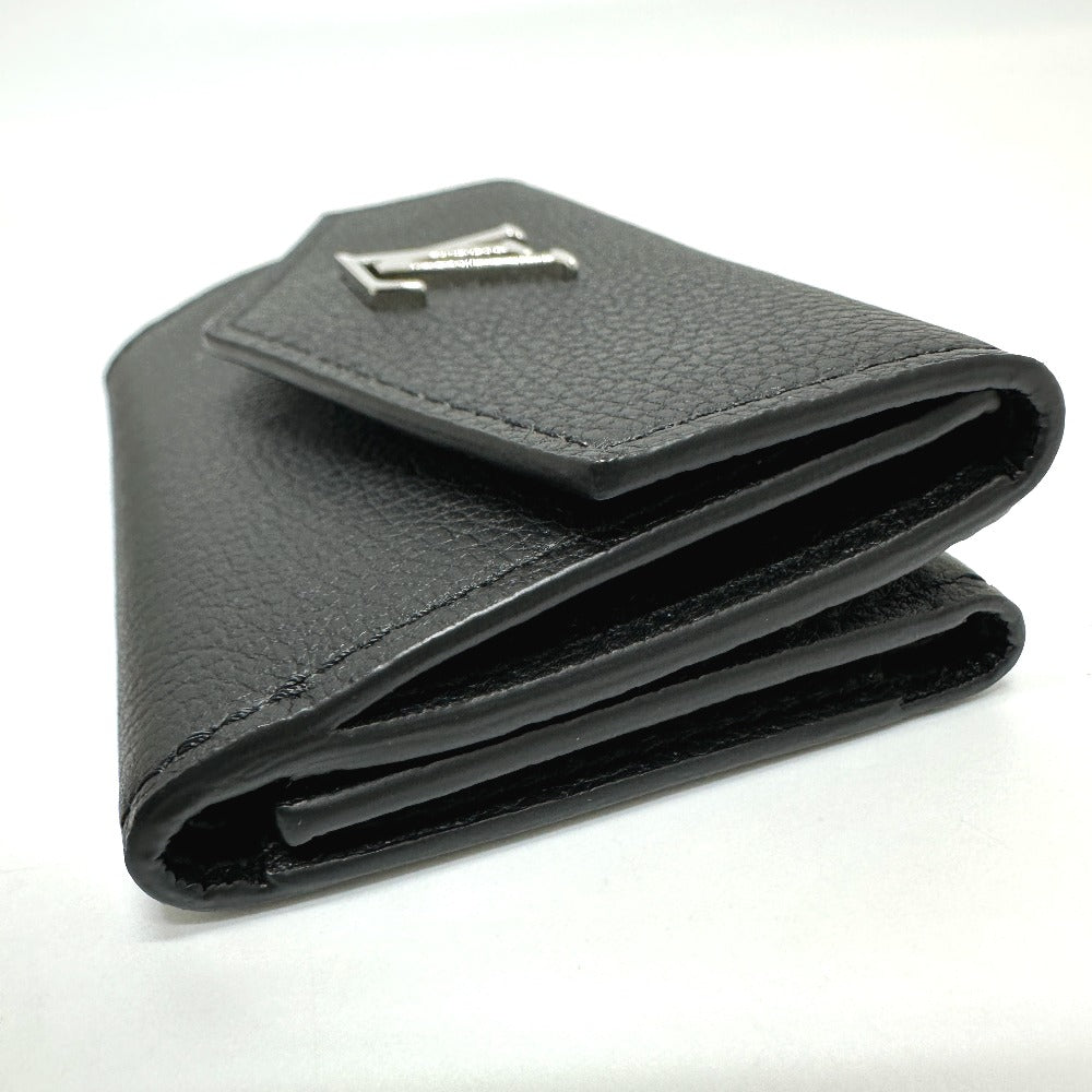 LOUIS VUITTON Trifold wallet M63921 Taurillon Clemence Noir Portefeuille Rock Mini mens