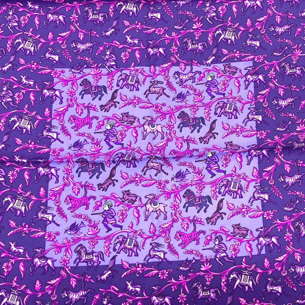 HERMES scarf silk purple CHASSE EN INDE Women