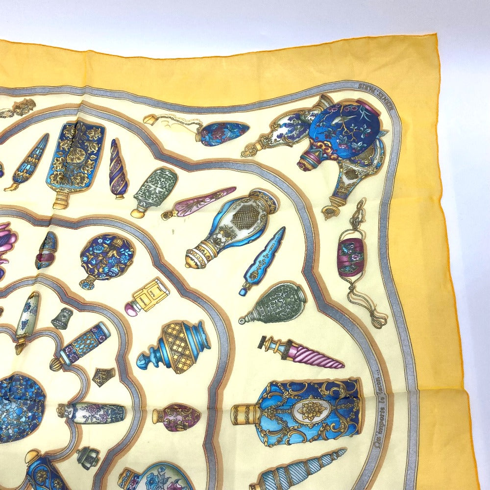 HERMES scarf silk yellow Qu importe le flacon Women
