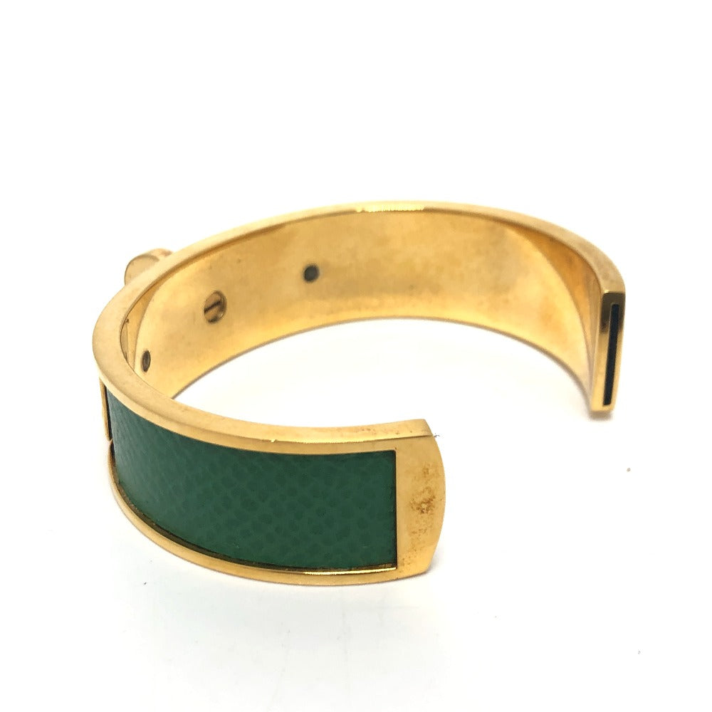 HERMES Bangle Gold Plated, Leather gold Kelly bangle Women