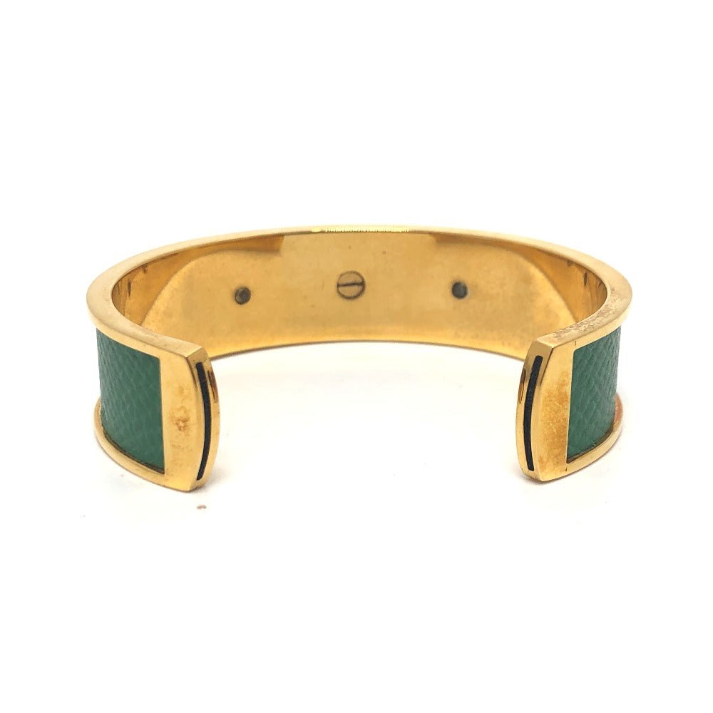 HERMES Bangle Gold Plated, Leather gold Kelly bangle Women
