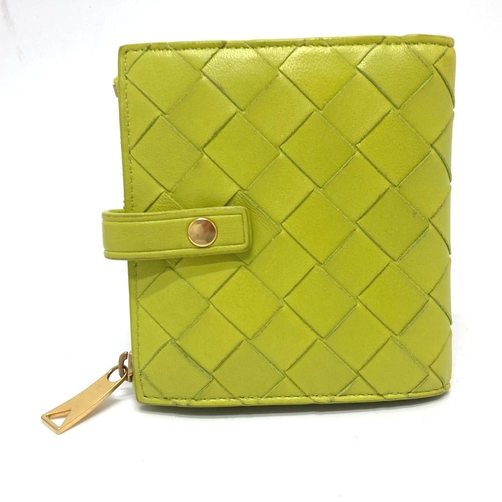 BOTTEGAVENETA Folded wallet 600270 leather green INTRECCIATO Women