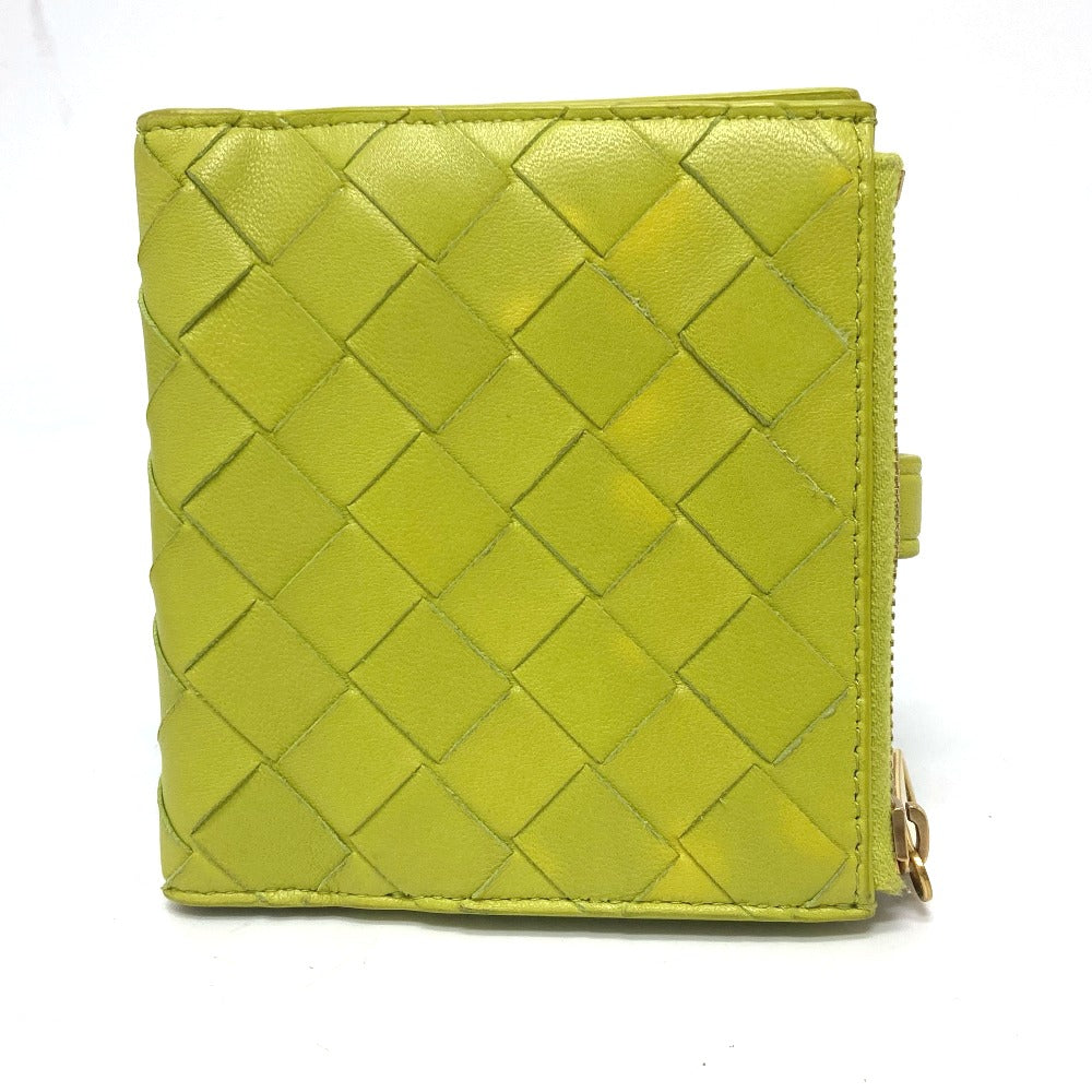BOTTEGAVENETA Folded wallet 600270 leather green INTRECCIATO Women