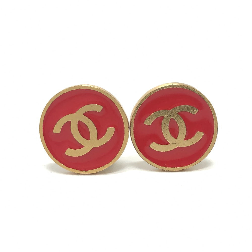 CHANEL Earring metal Red x gold 01P COCO Mark