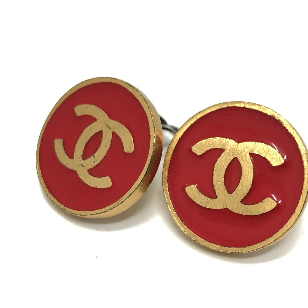 CHANEL Earring metal Red x gold 01P COCO Mark