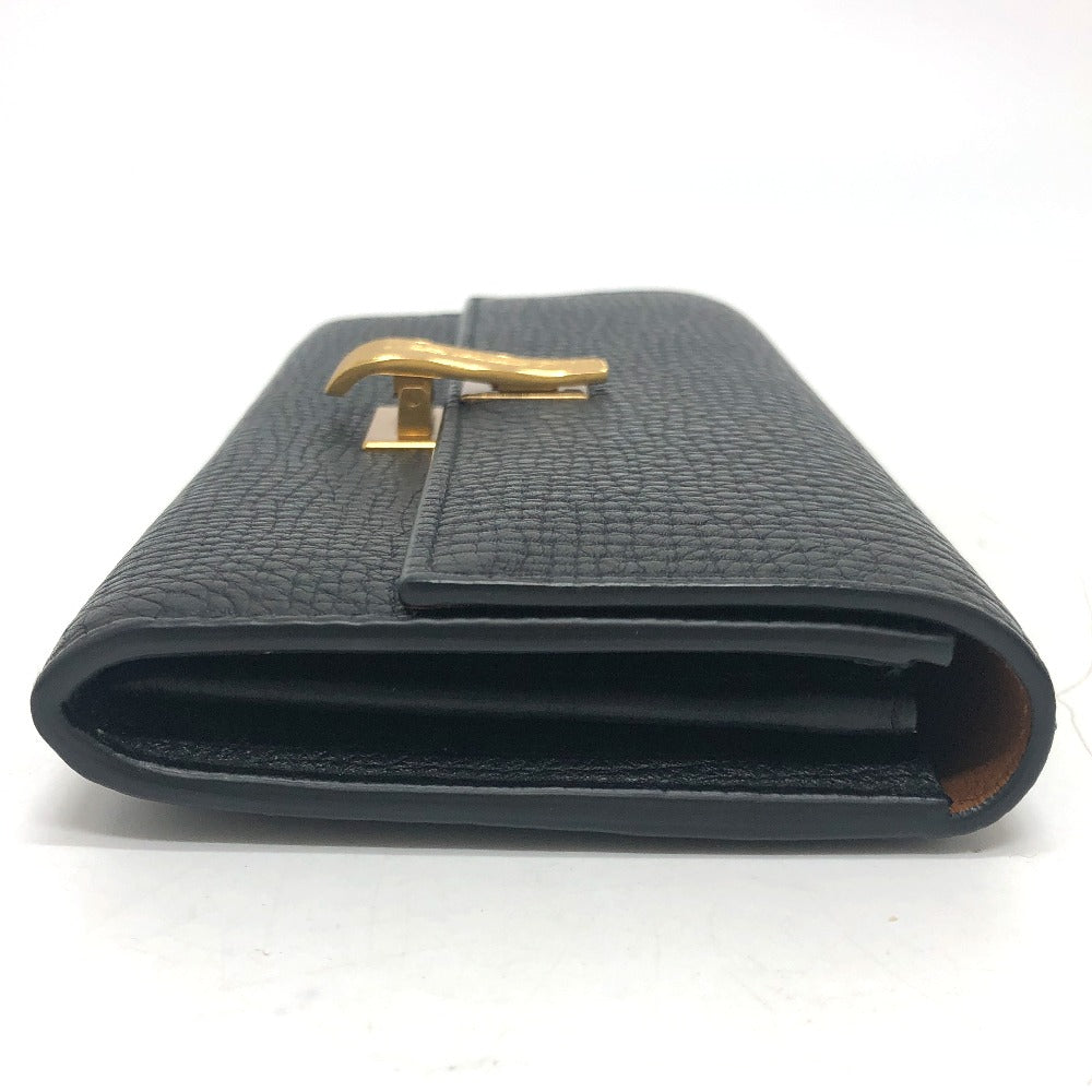 BOTTEGAVENETA Long Wallet Purse leather black Palmerat Women