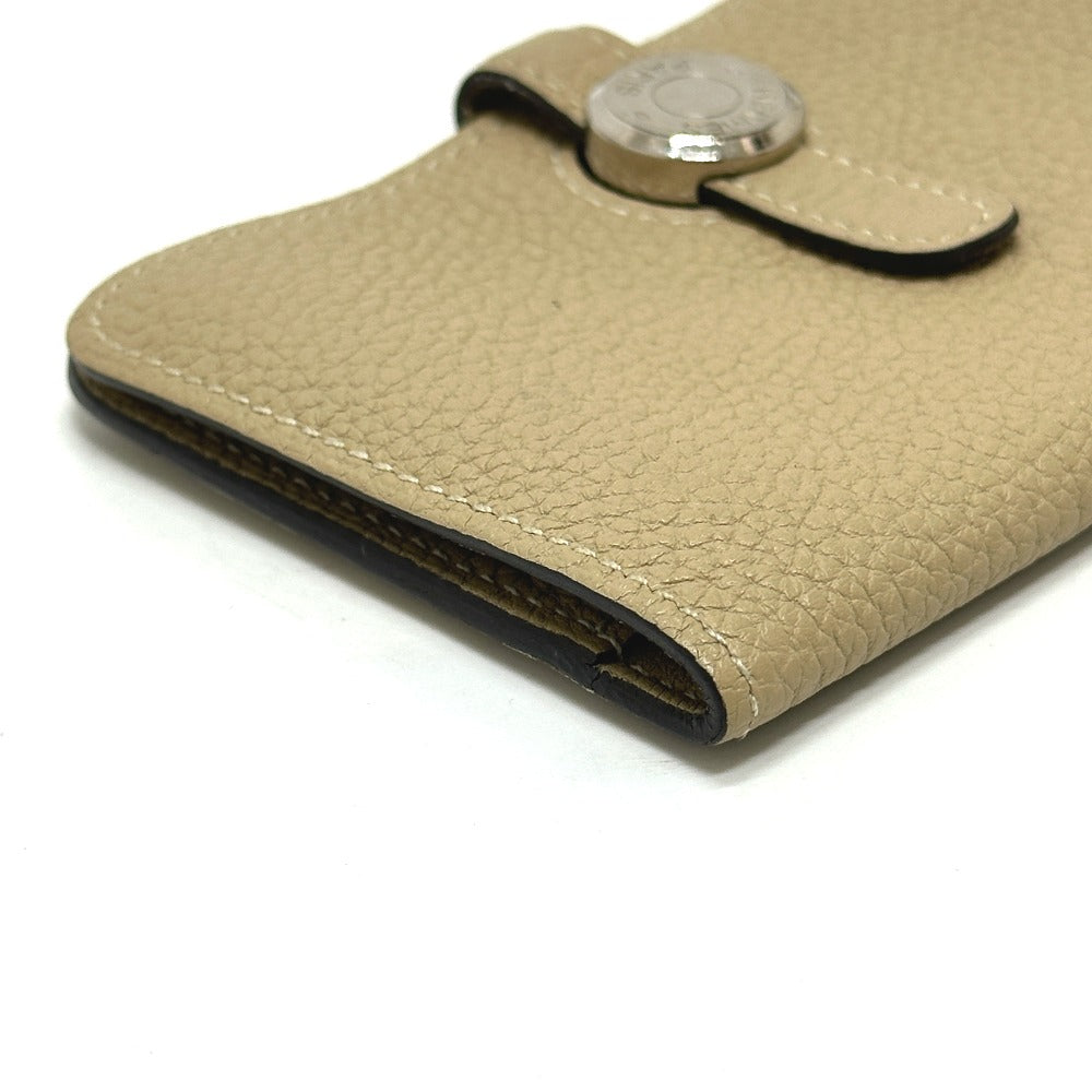HERMES Coin case Taurillon Clemence beige Dogon Women
